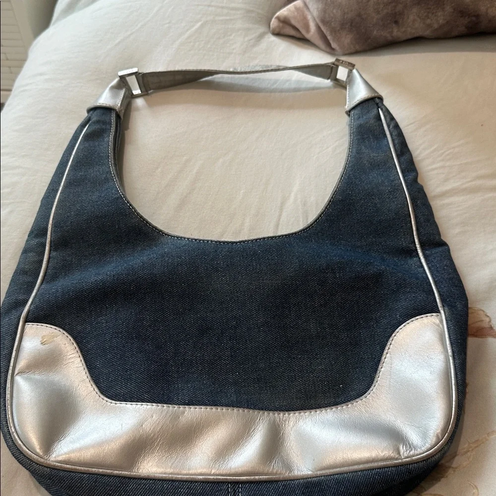 Rafe New York Vintage Silver and Blue Denim Women's Bag